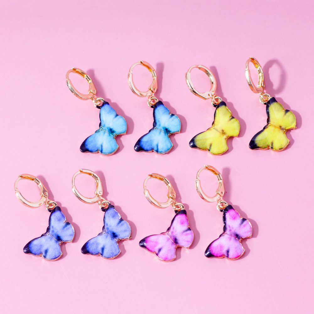 1 Pair Fashion Butterfly Alloy Enamel Plating Women's Drop Earrings display picture 6