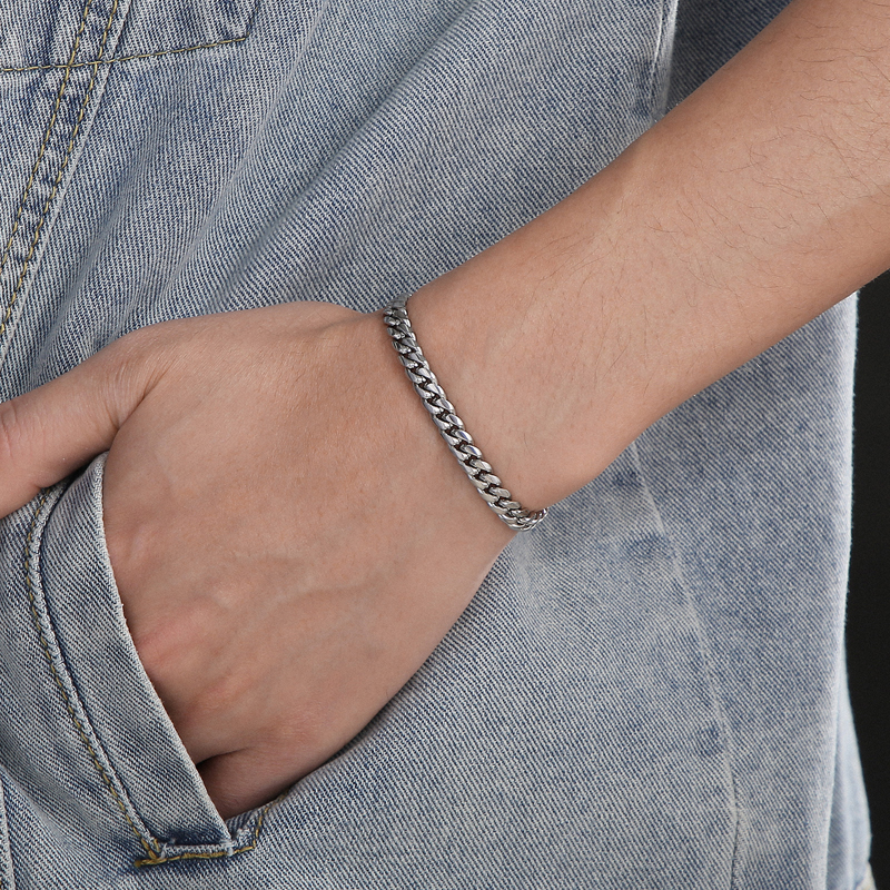 Fashion Solid Color Titanium Steel Men's Bracelets display picture 2
