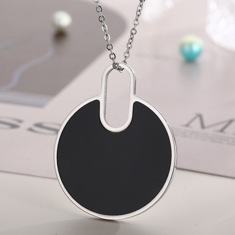 Fashion Round Titanium Steel Plating Women's Earrings Necklace display picture 8