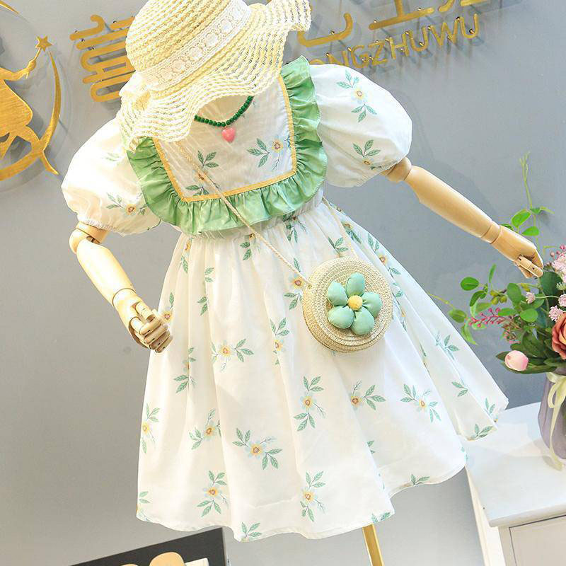 Princess Flower Printing Cotton Girls Dresses display picture 12