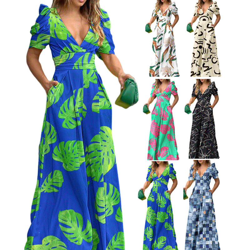 Women's Street Streetwear Flower Full Length Printing Pocket Jumpsuits display picture 17
