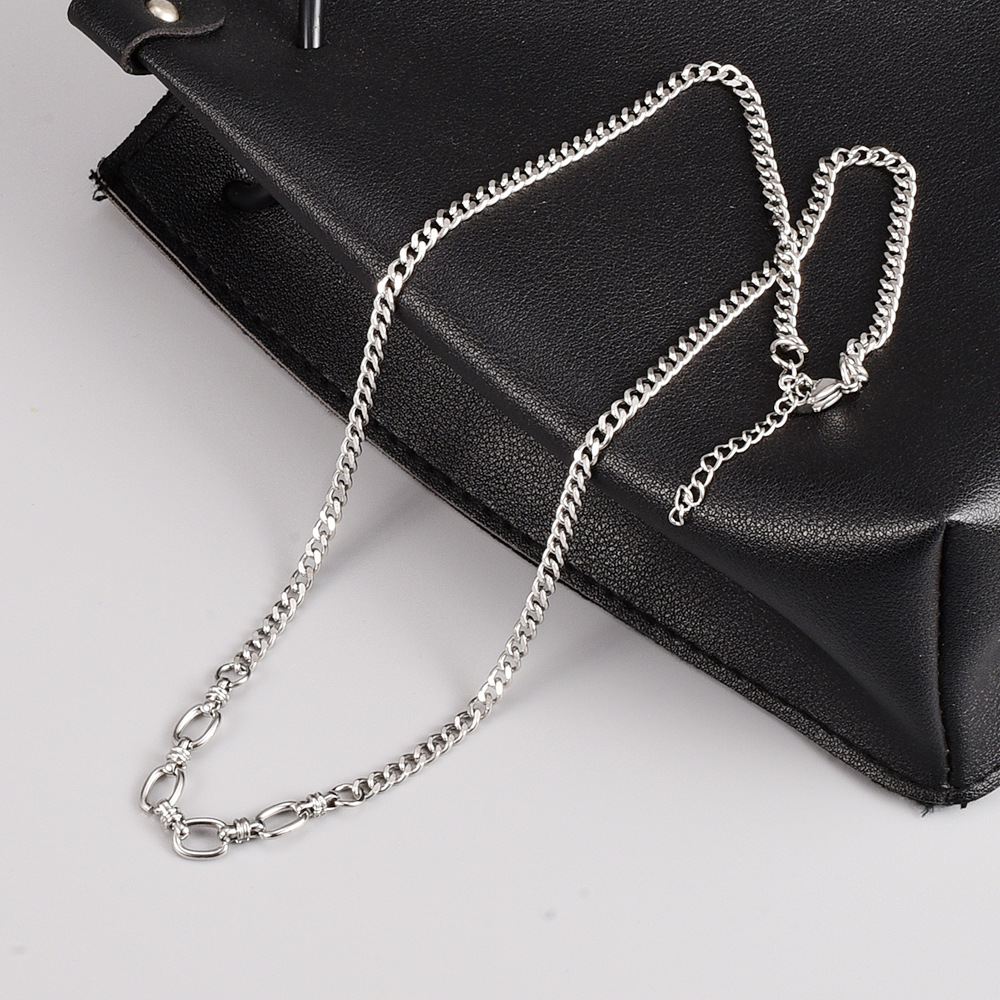 1 Piece Simple Style Solid Color Titanium Steel Plating Necklace display picture 3