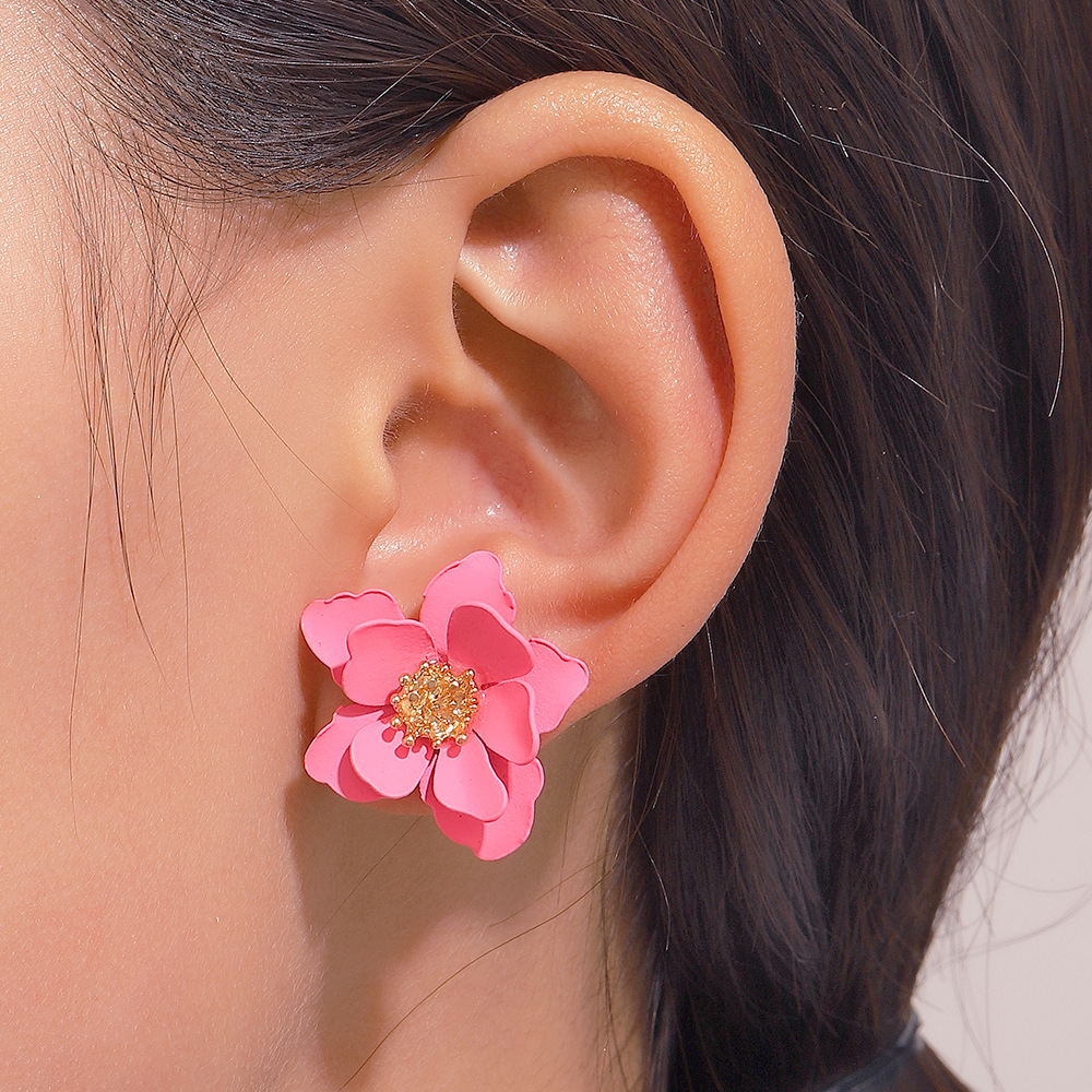 1 Pair Sweet Flower Arylic Ear Studs display picture 5
