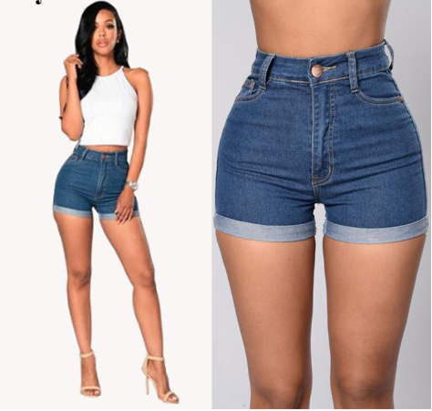 Femmes Rue Mode Couleur Unie Shorts Jeans Pantalon Large display picture 1