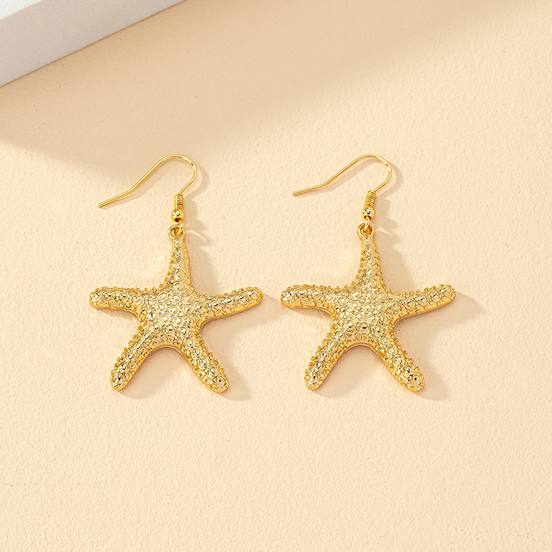 Wholesale Jewelry 1 Pair Ins Style Vacation Starfish Alloy Drop Earrings display picture 2