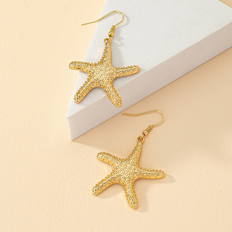 Wholesale Jewelry 1 Pair Ins Style Vacation Starfish Alloy Drop Earrings display picture 3