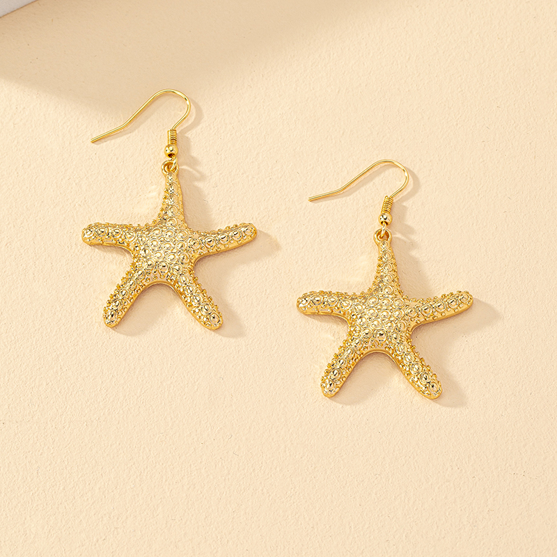 Wholesale Jewelry 1 Pair Ins Style Vacation Starfish Alloy Drop Earrings display picture 5