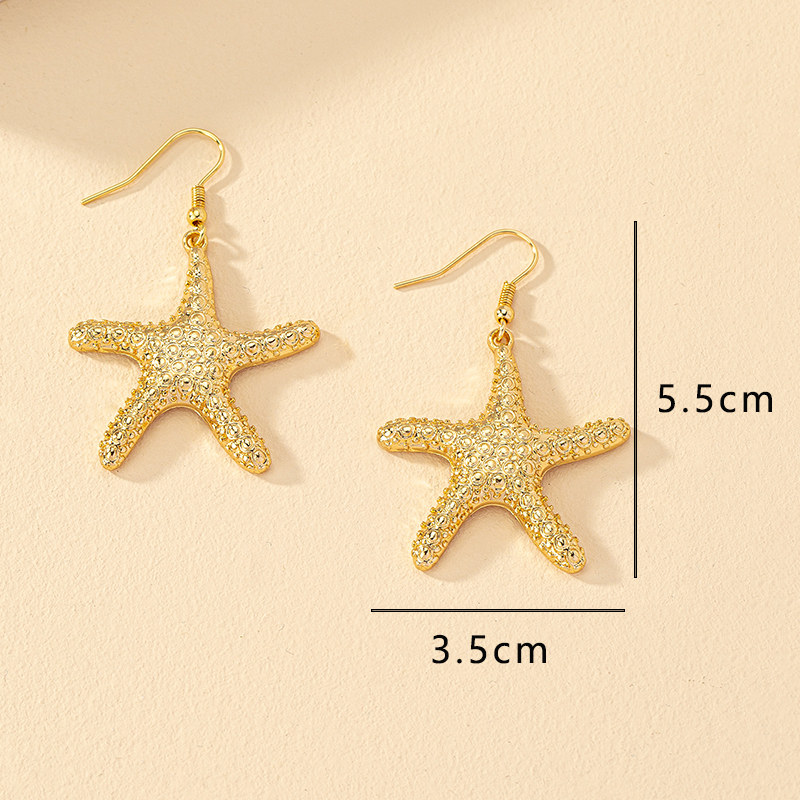 Wholesale Jewelry 1 Pair Ins Style Vacation Starfish Alloy Drop Earrings display picture 6