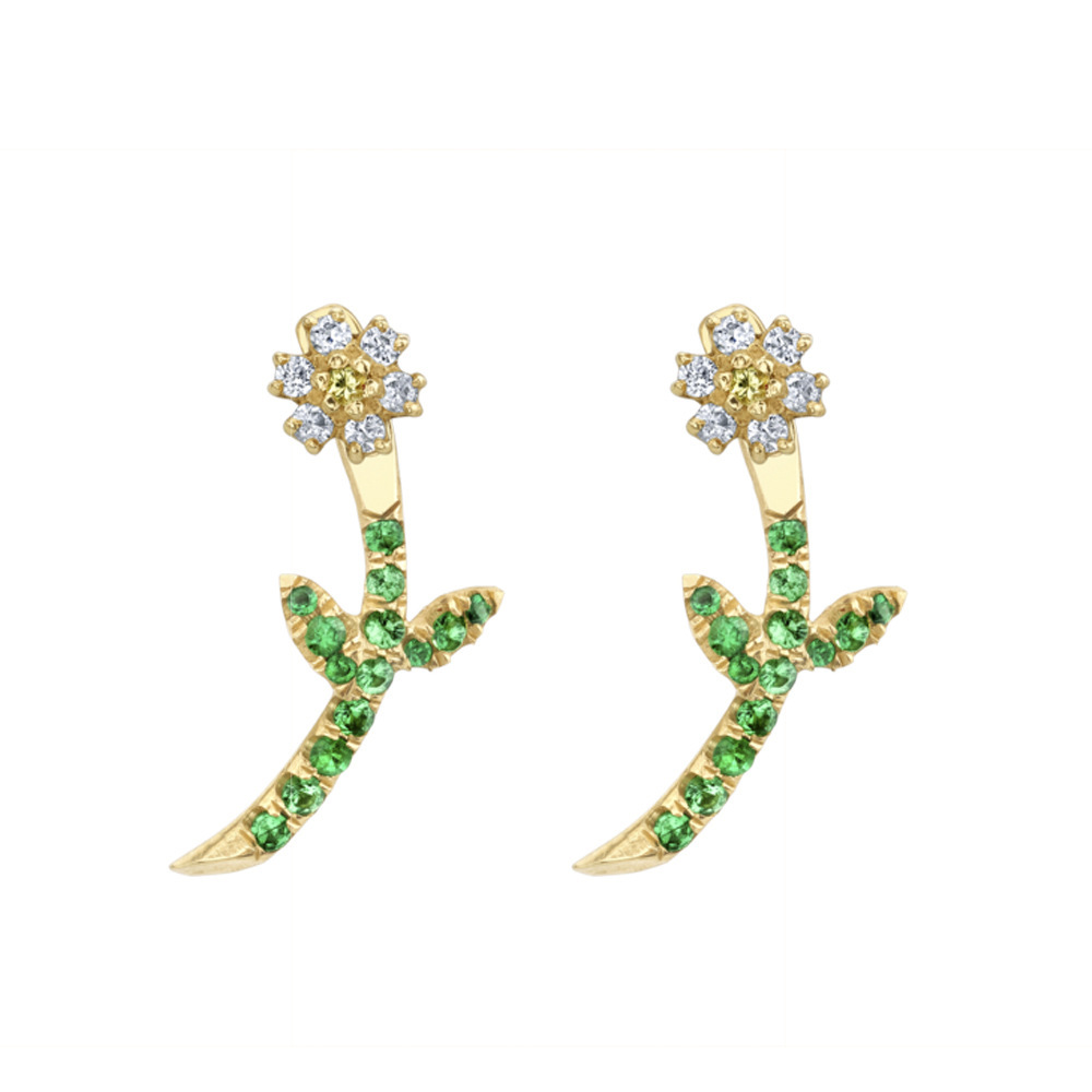1 Pair Simple Style Flower Alloy Plating Inlay Rhinestones Women's Ear Studs display picture 1