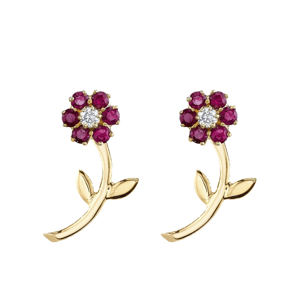 1 Pair Simple Style Flower Alloy Plating Inlay Rhinestones Women's Ear Studs display picture 3