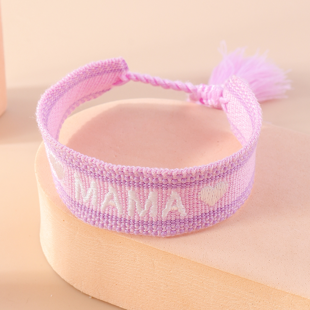 Mama Modern Style Letter Fabric Wholesale Bracelets display picture 8