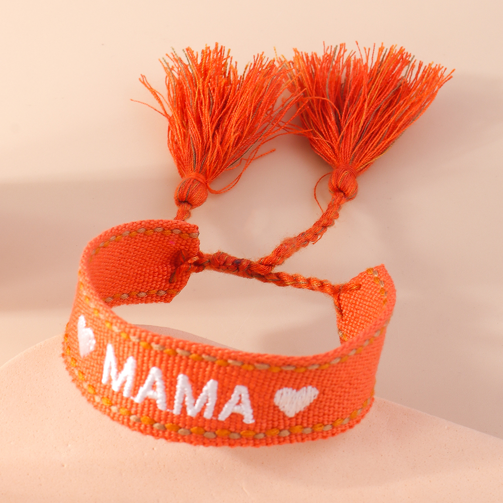 Mama Modern Style Letter Fabric Wholesale Bracelets display picture 7