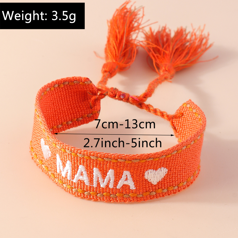 Mama Modern Style Letter Fabric Wholesale Bracelets display picture 1