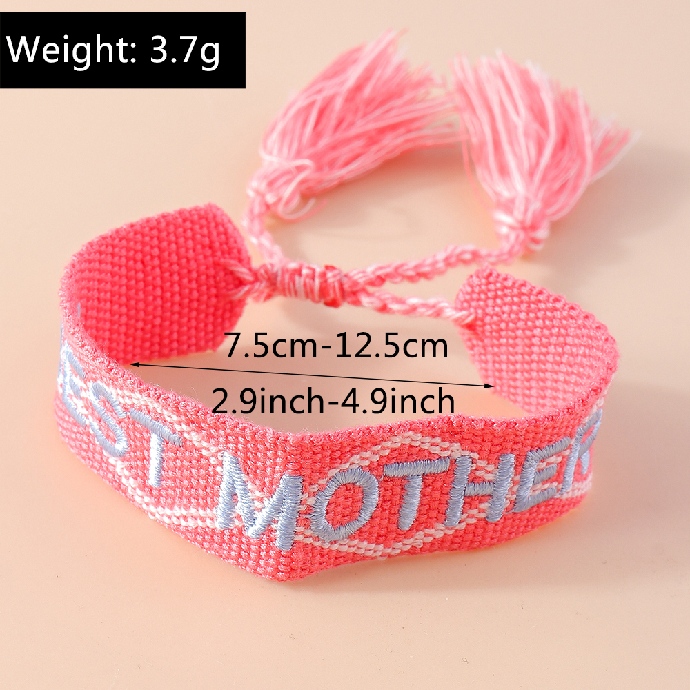 Mama Modern Style Letter Fabric Wholesale Bracelets display picture 2