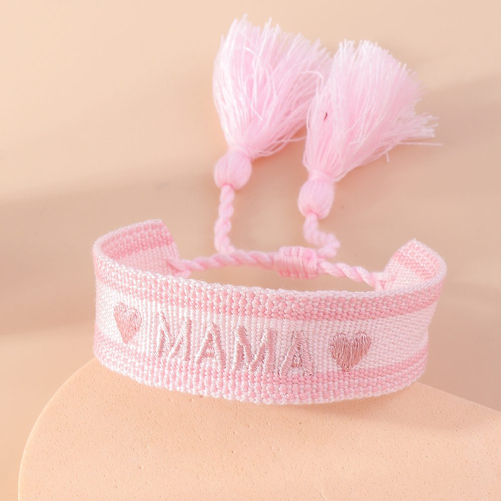 Mama Modern Style Letter Fabric Wholesale Bracelets display picture 4