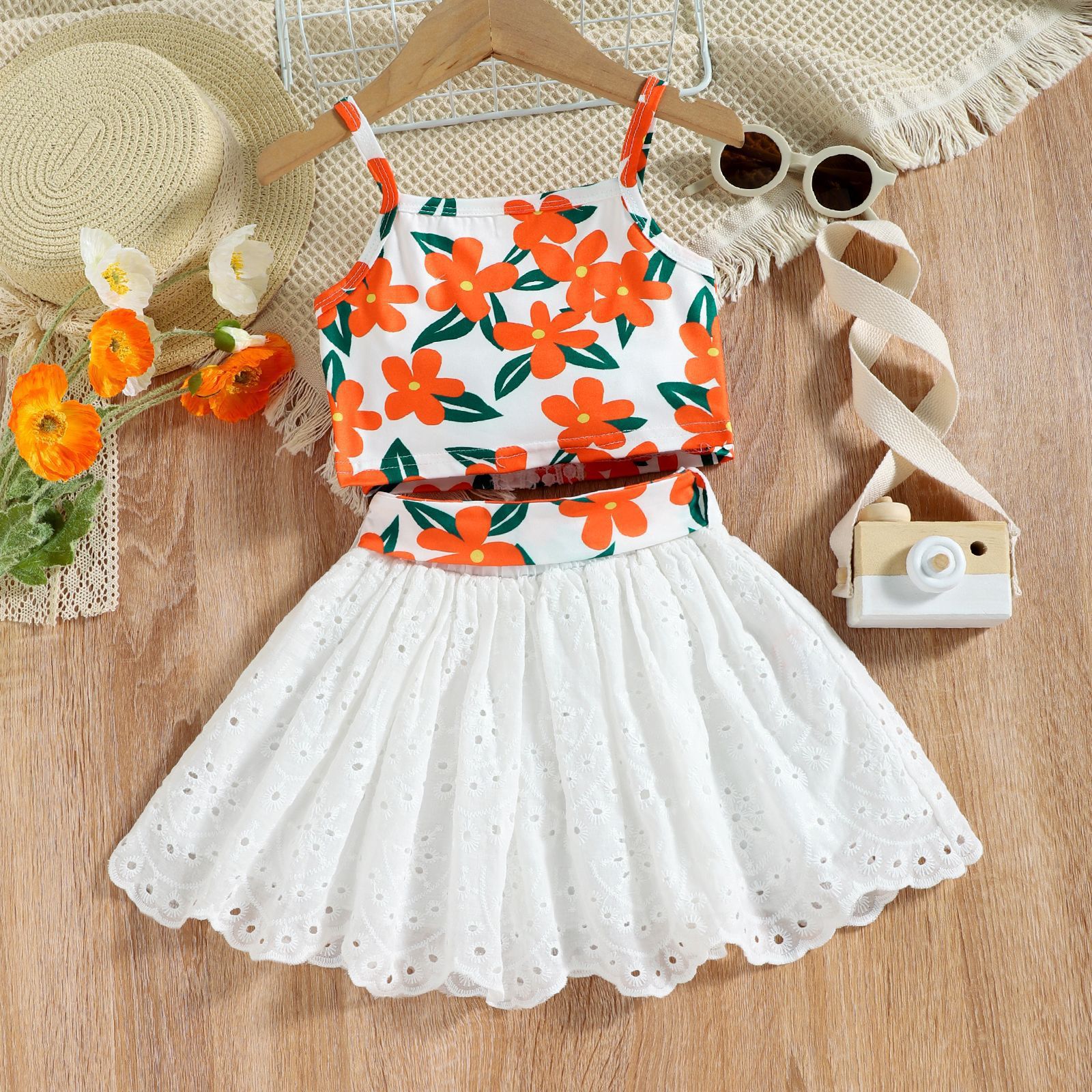 Simple Style Flower Lace Hollow Out Backless Cotton Girls Dresses display picture 7