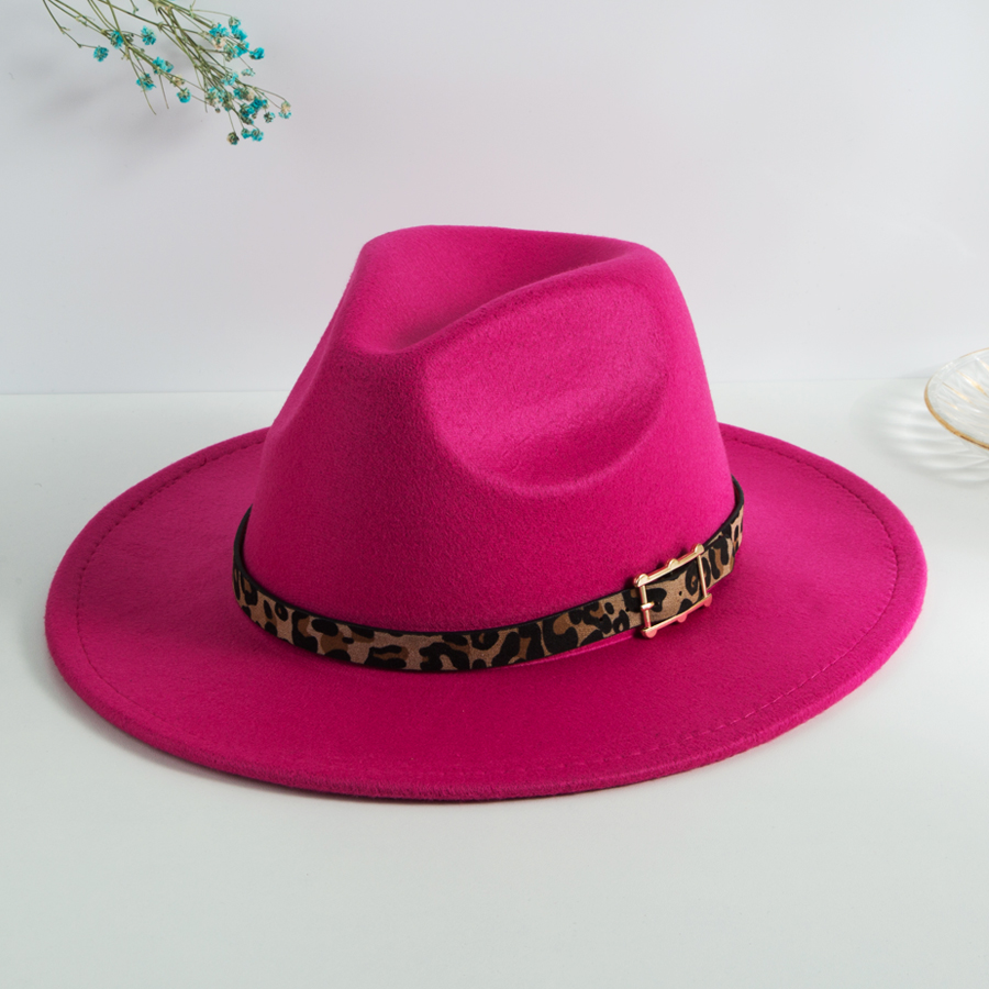 Sombrero Fedora De Aleros Grandes De Color Sólido De Estilo Británico Elegante Unisex display picture 3