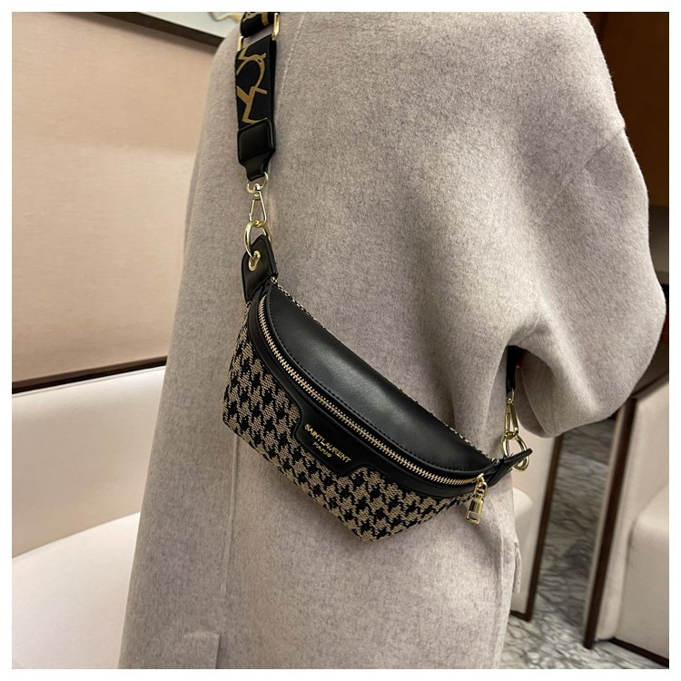 Women's Elegant Houndstooth Pu Leather Waist Bags display picture 7