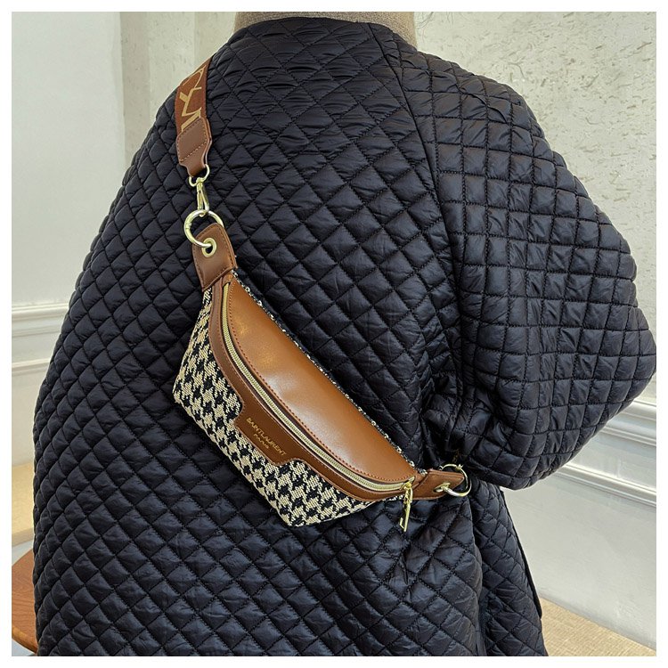 Women's Elegant Houndstooth Pu Leather Waist Bags display picture 8
