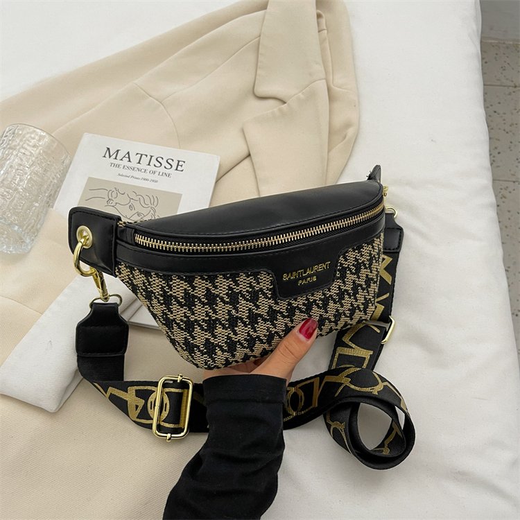 Women's Elegant Houndstooth Pu Leather Waist Bags display picture 2
