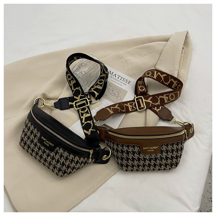 Women's Elegant Houndstooth Pu Leather Waist Bags display picture 5