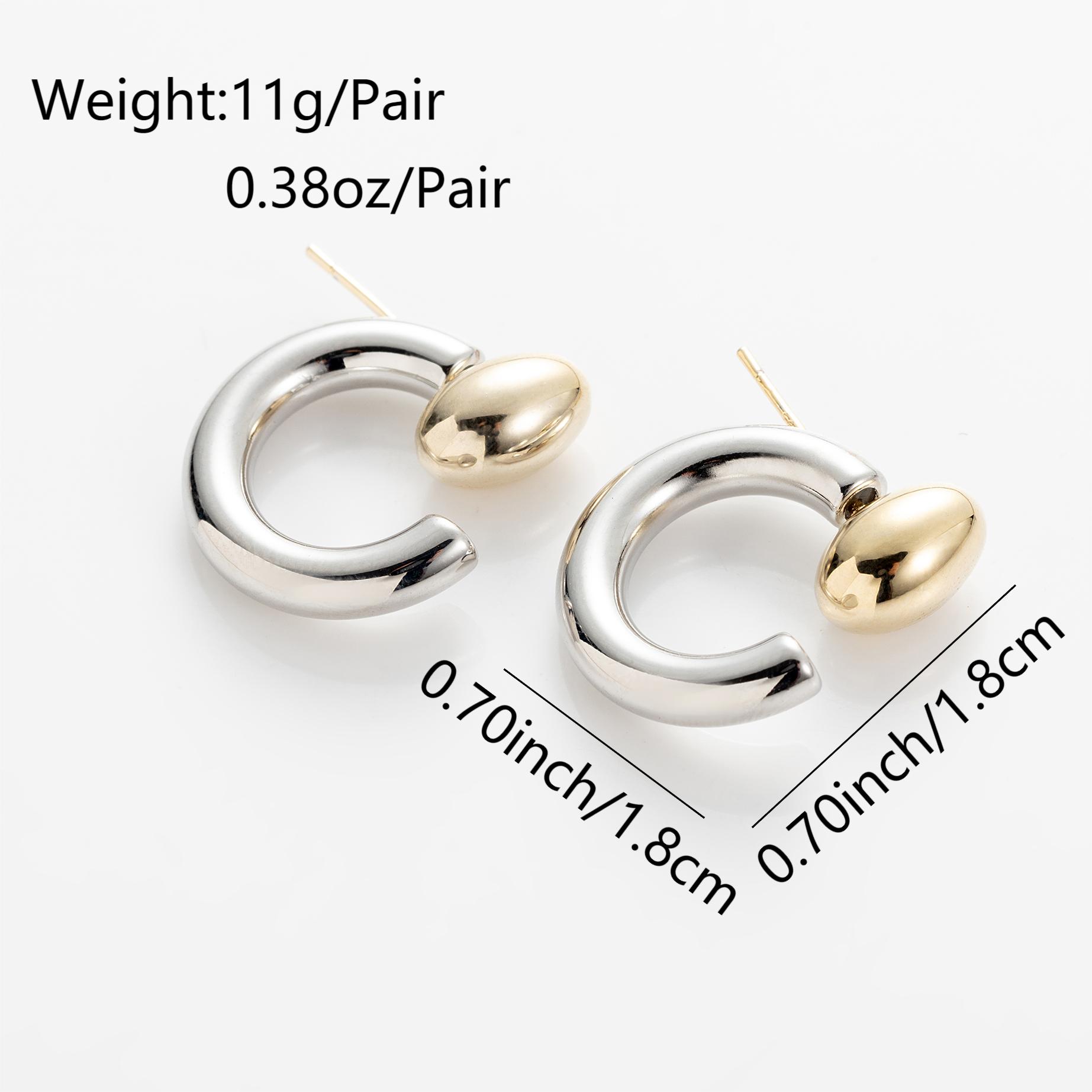 1 Pair Elegant Oval Copper Plating 24k Gold Plated Ear Studs display picture 1