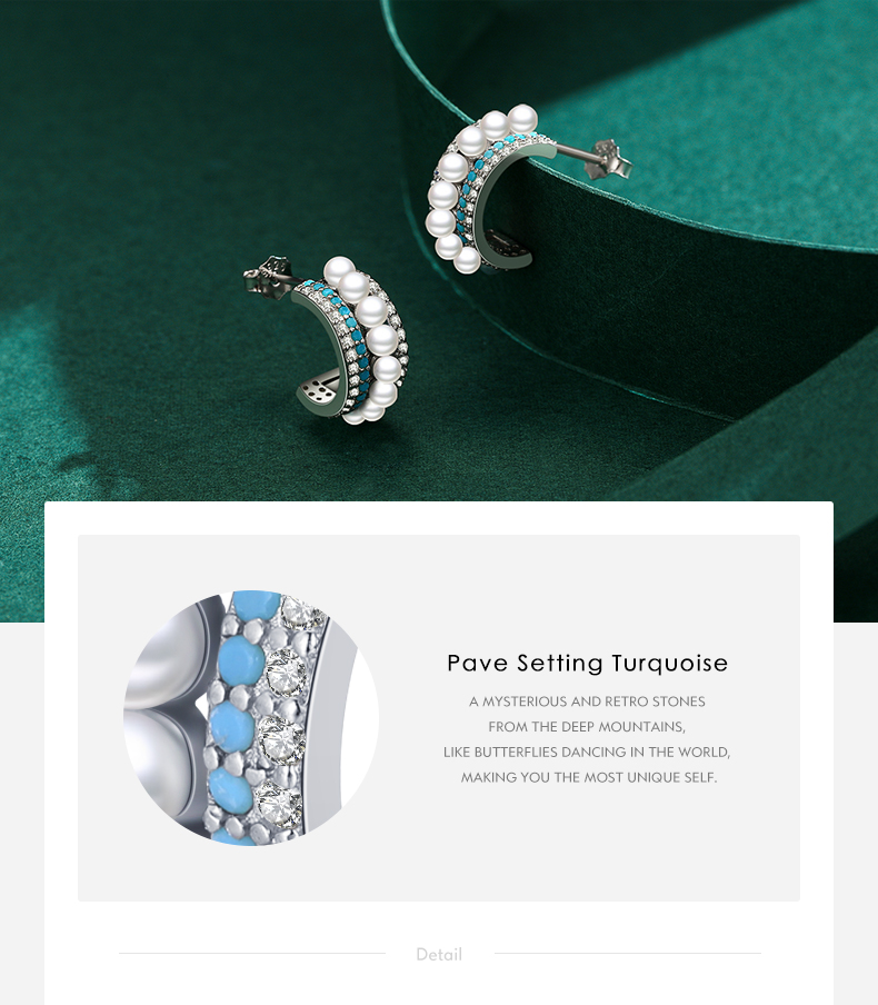 1 Paar Ins-stil Halbkreis Sterling Silber Überzug Inlay Künstliche Perlen Zirkon Überzogen Mit Rhodium Ohrstecker display picture 4