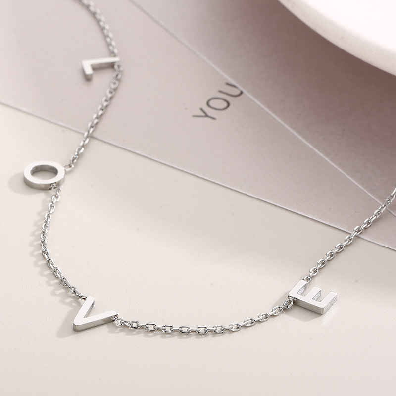 Stainless Steel 18K Gold Plated Simple Style Plating Letter Solid Color Necklace display picture 3