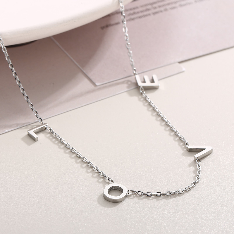Stainless Steel 18K Gold Plated Simple Style Plating Letter Solid Color Necklace display picture 2