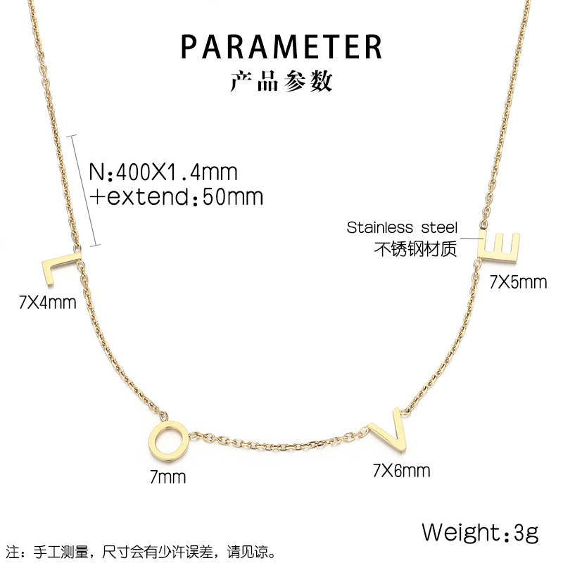 Stainless Steel 18K Gold Plated Simple Style Plating Letter Solid Color Necklace display picture 4