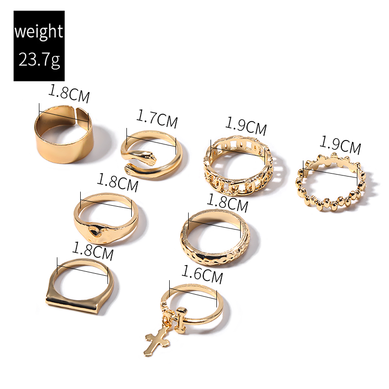 Casual Hip-hop Cross Gesture Solid Color Zinc Alloy Women's Rings display picture 6