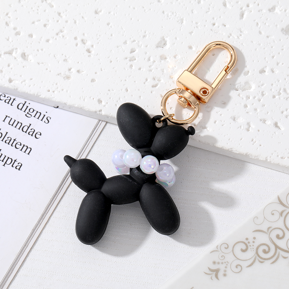 Cute Simple Style Dog Plastic Pearl Bag Pendant Keychain display picture 6