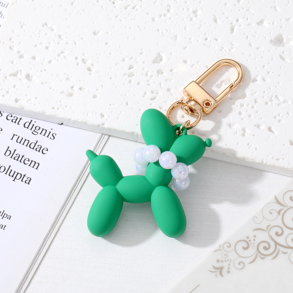 Cute Simple Style Dog Plastic Pearl Bag Pendant Keychain display picture 4