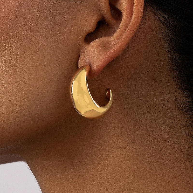 1 Pair Modern Style C Shape Plating Alloy Ear Studs display picture 3
