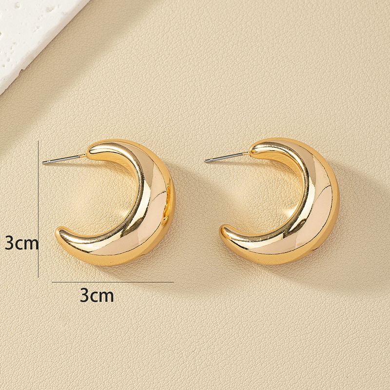 1 Pair Modern Style C Shape Plating Alloy Ear Studs display picture 5