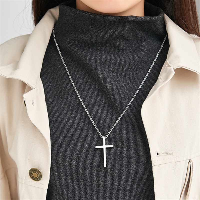 Titanium Steel Hip-Hop Punk Vintage Style Inlay Butterfly Cross Artificial Diamond Necklace display picture 12