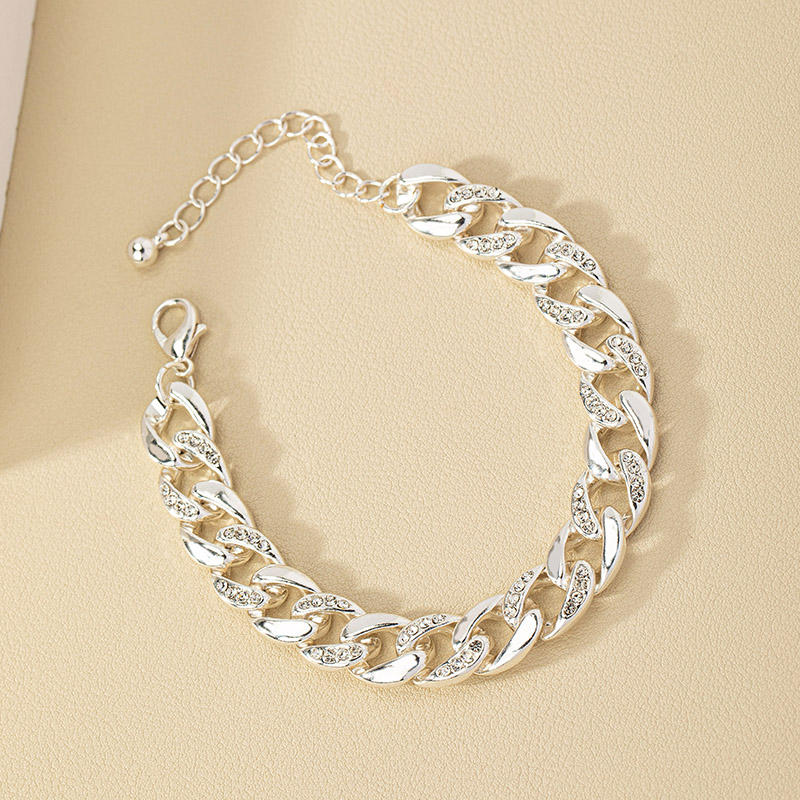 Punk Cool Style Solid Color Artificial Diamond Alloy Wholesale Bracelets display picture 1