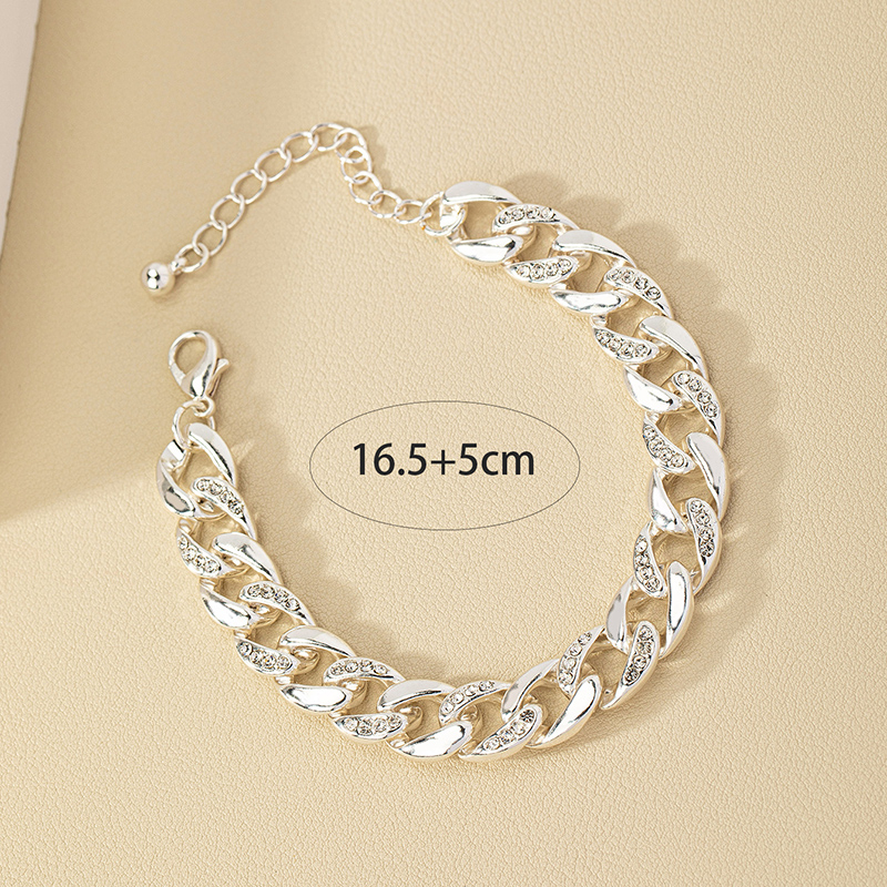 Punk Cool Style Solid Color Artificial Diamond Alloy Wholesale Bracelets display picture 3