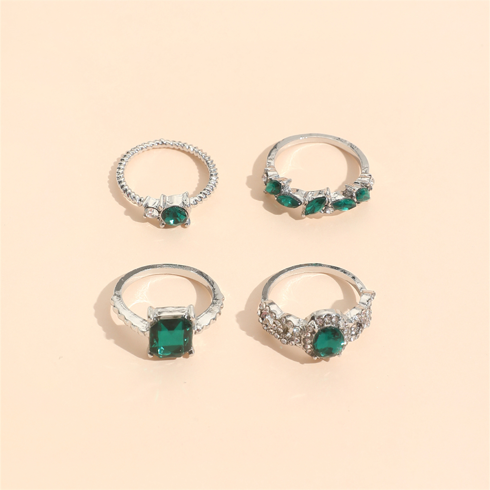 Casual Square Alloy Inlay Artificial Gemstones Women's Rings display picture 8