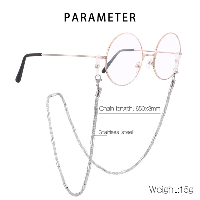 Casual Simple Style Solid Color Stainless Steel Unisex Glasses Chain display picture 15