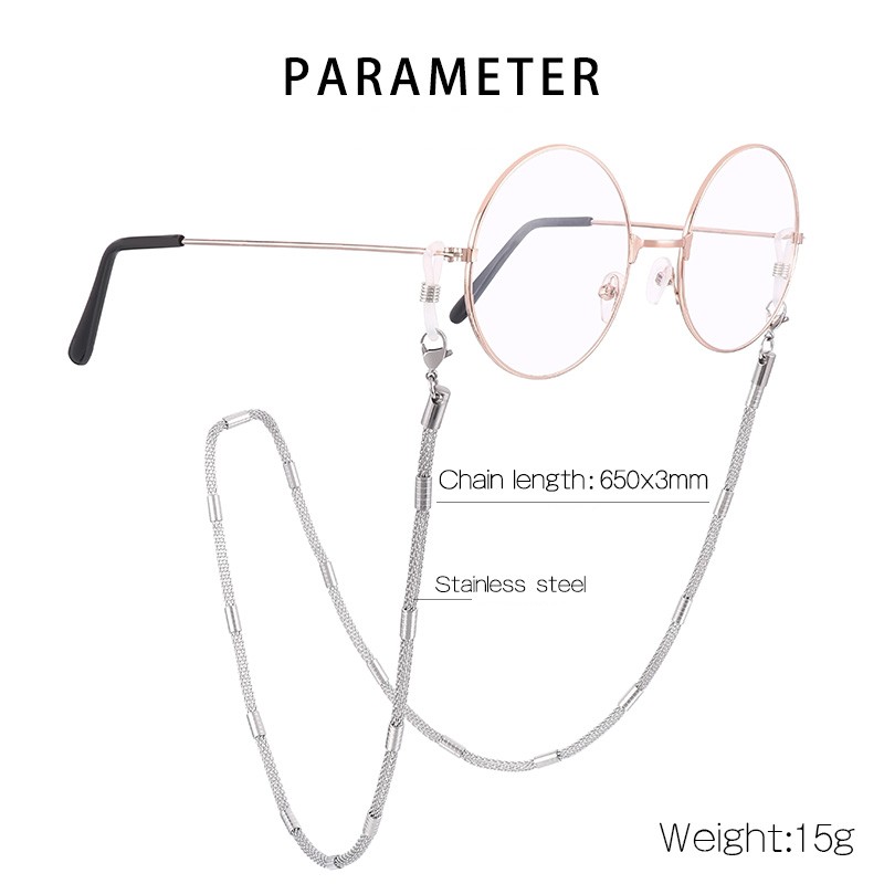 Einfarbige Unisex-brillen Kette Aus Edelstahl, Einfarbig, Lässig, Einfach display picture 15