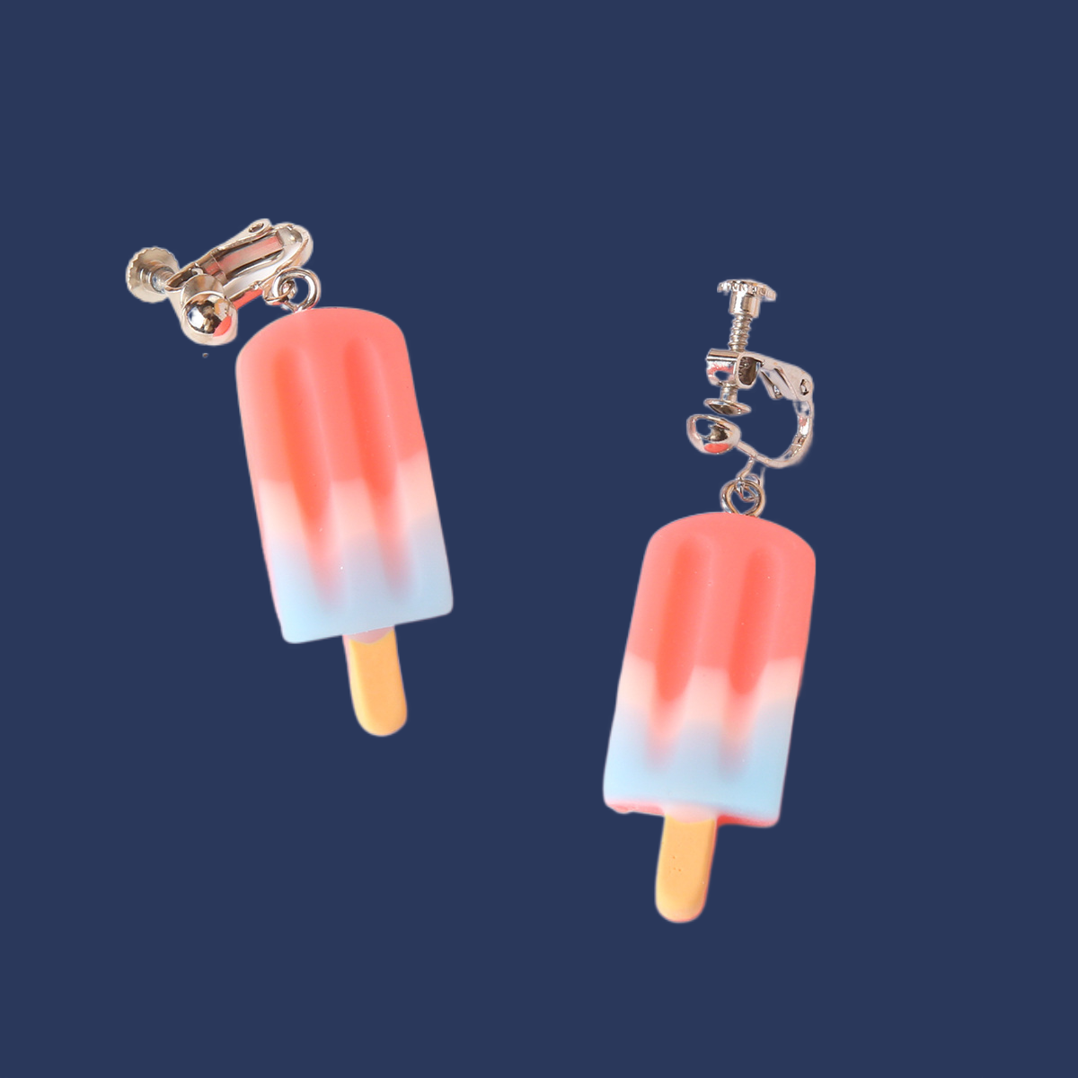 Cute Ice Cream Resin Patchwork Women's Ear Clips display picture 5