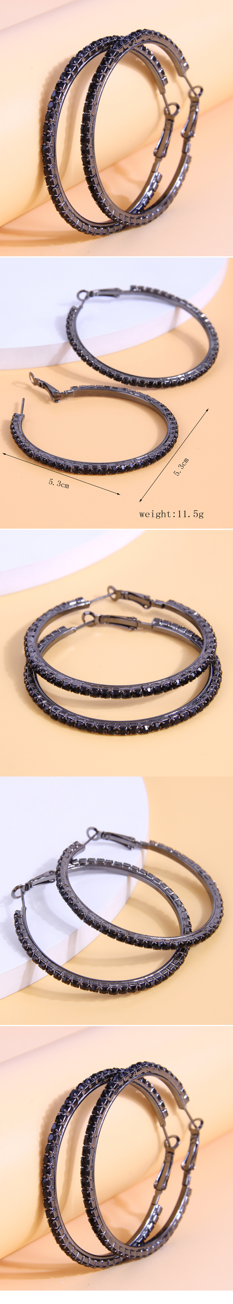 Exaggerated Shiny Round Alloy Inlay Rhinestones Women's Hoop Earrings display picture 1