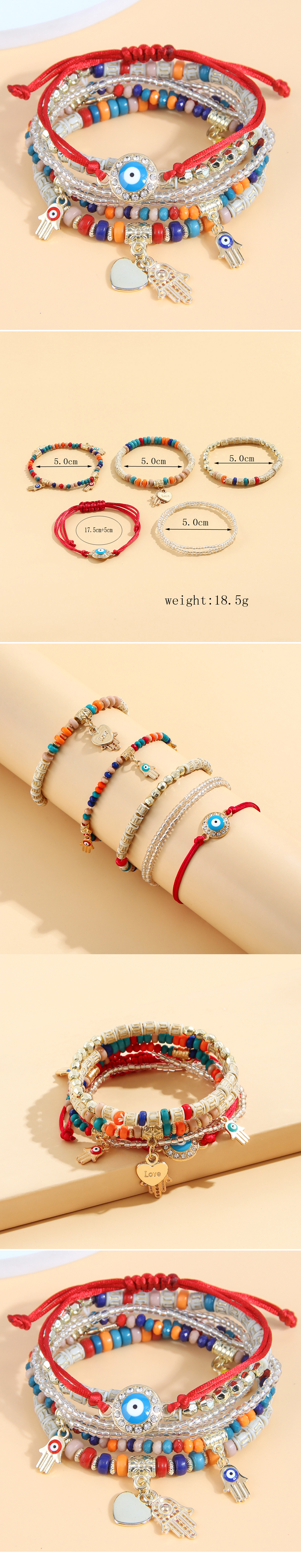 Casual Vacation Devil's Eye Alloy Rope Wholesale Bracelets display picture 1