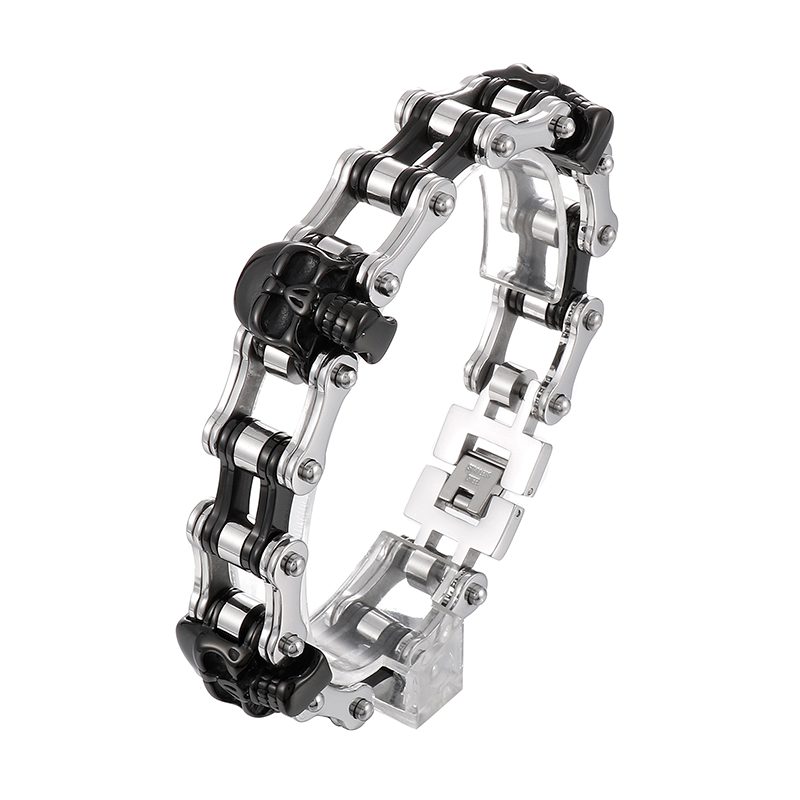 Hip Hop Toller Stil Schädel Rostfreier Stahl 18 Karat Vergoldet Männer Armbänder display picture 1