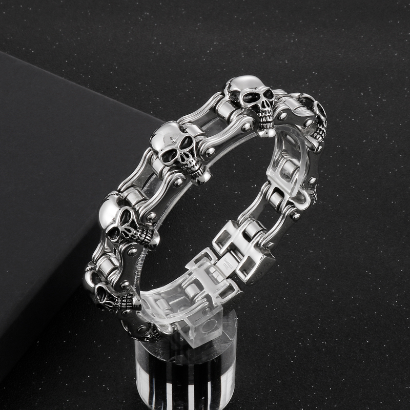 Hip-hop Cool Style Skull Stainless Steel Bracelets display picture 3