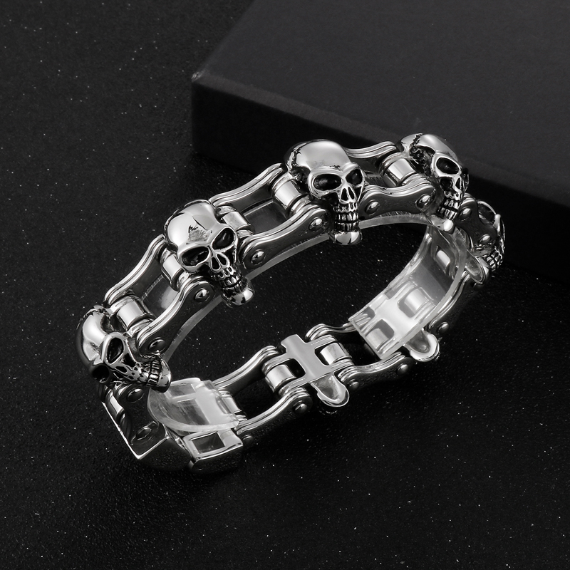Hip-hop Cool Style Skull Stainless Steel Bracelets display picture 11