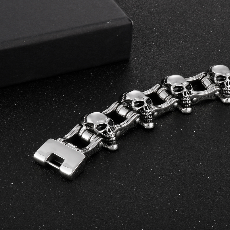 Hip-hop Cool Style Skull Stainless Steel Bracelets display picture 10