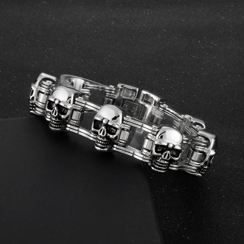 Hip-hop Cool Style Skull Stainless Steel Bracelets display picture 12