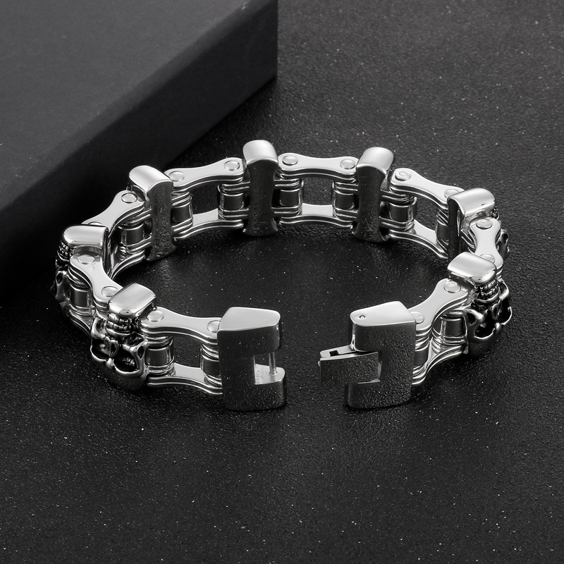 Hip-hop Cool Style Skull Stainless Steel Bracelets display picture 9